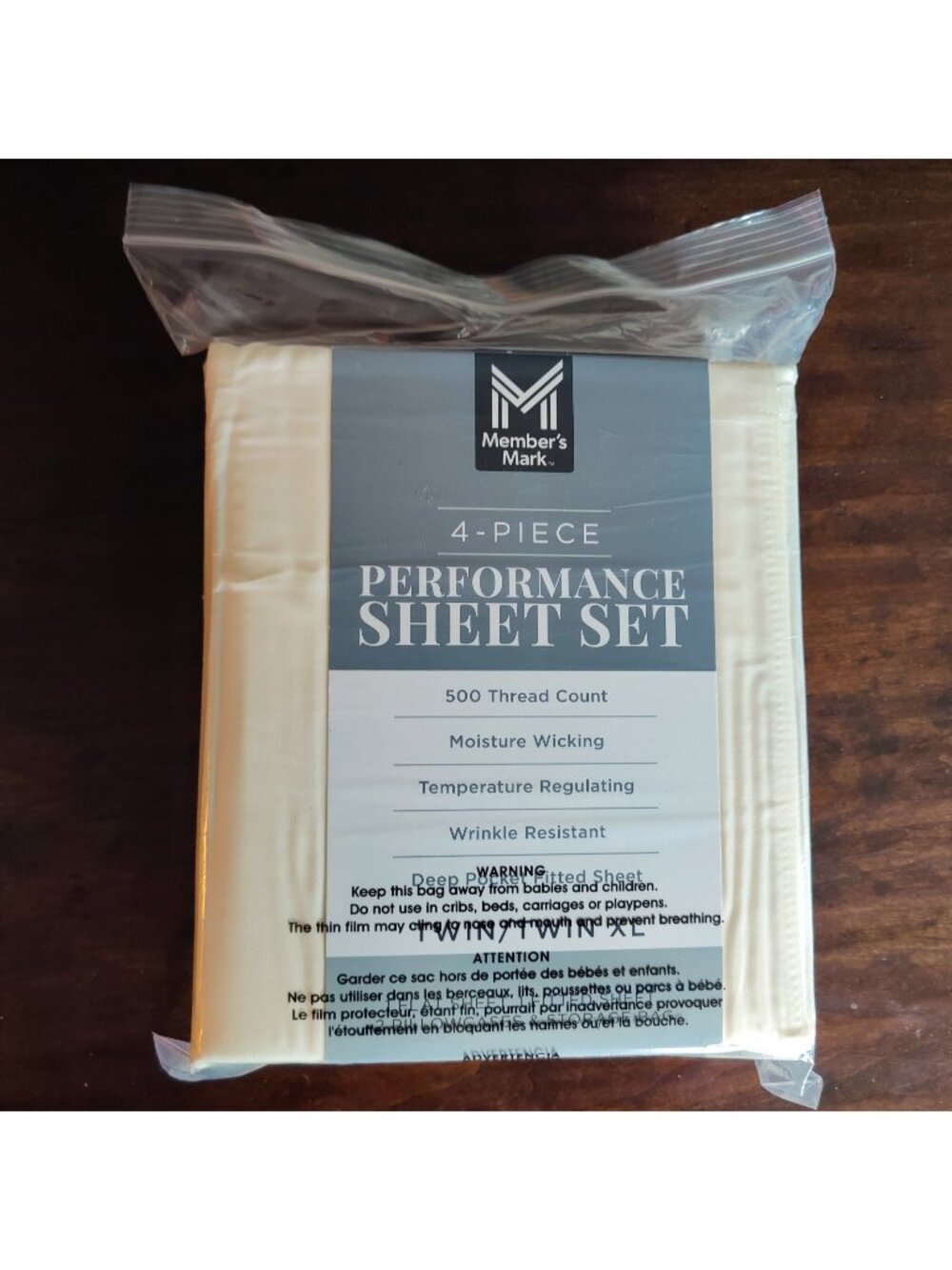 Member's Mark Moisture Wicking Performance Solid Sheet Set Twin/Twin XL College